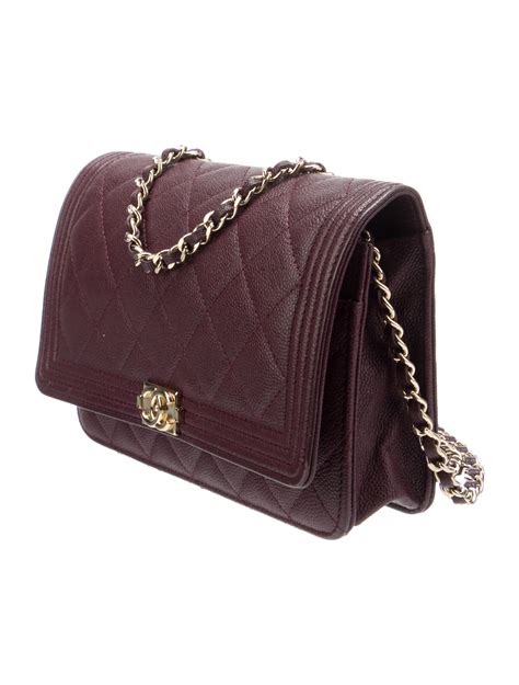 chanel boy wallet on chain burgundy|More.